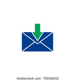 Mail flat icon. Single high quality symbol of line letter vector for web design or mobile app. Color signs of email for design logo. Single pictogram of envelope on white background