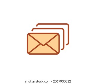 Mail flat icon. Thin line signs for design logo, visit card, etc. Single high-quality outline symbol for web design or mobile app. Marketing outline pictogram.