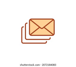 Mail flat icon. Thin line signs for design logo, visit card, etc. Single high-quality outline symbol for web design or mobile app. Marketing outline pictogram.