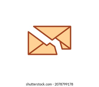Mail flat icon. Thin line signs for design logo, visit card, etc. Single high-quality outline symbol for web design or mobile app. Marketing outline pictogram.