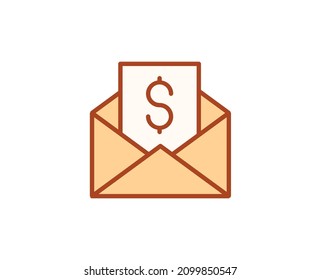 Mail flat icon. Thin line signs for design logo, visit card, etc. Single high-quality outline symbol for web design or mobile app. Marketing outline pictogram.