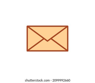 Mail flach Symbol. Leuchtende Zeichen für Design-Logo, Visitenkarte usw. Einmaliges, qualitativ hochwertiges Umrisssymbol für Webdesign oder mobile App. Marketing-Rahmenbild-Piktogramm.