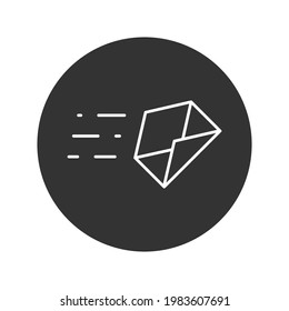 Mail flat sign design. Envelope round vector icon. Envelope symbol pictogram