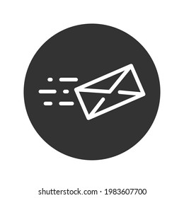 Mail flat sign design. Envelope round vector icon. Envelope symbol pictogram