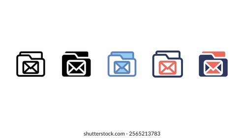 mail folder icons with five different styles
