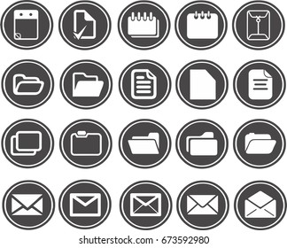 Mail Folder Paper Icons