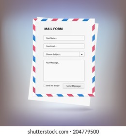 Mail form to send a message from the site, in envelope style