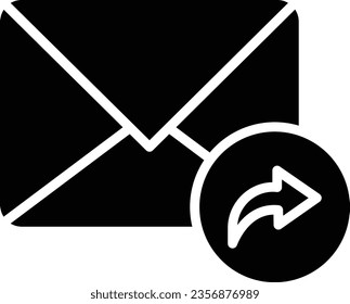Mail Forward Vector Icon Glyph Style