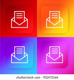 Mail four color gradient app icon set