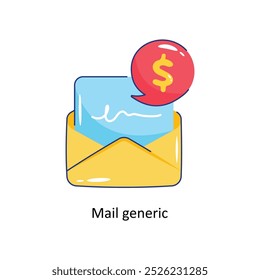 Mail generic doodle vector outline Sticker. EPS 10 file