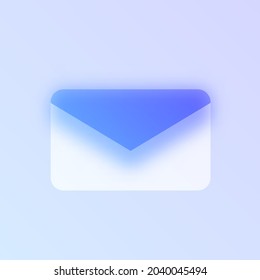 mail glass morphism trendy style icon. mail envelope color vector icon with blur, transparent glass and purple gradient. for web and ui design, mobile apps and promo business polygraphy
