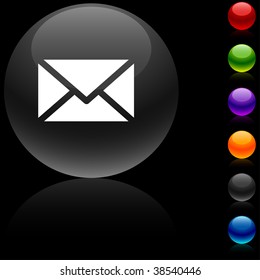 icono de brillo de correo. Ilustración vectorial.