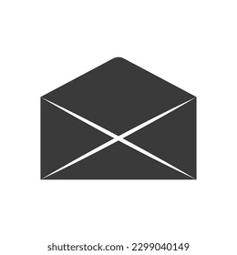 Icono de glifo de correo aislado en fondo blanco.Ilustración vectorial.