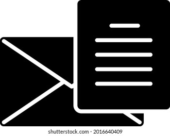 Mail Glyph Vector Icon Design
