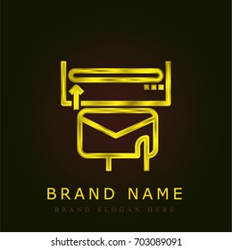 Mail golden metallic logo