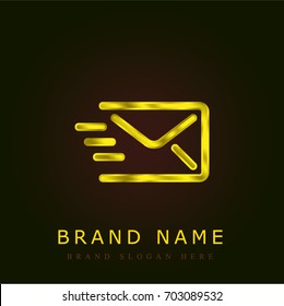 Mail golden metallic logo