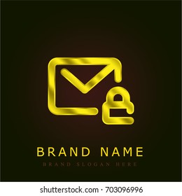 Mail golden metallic logo
