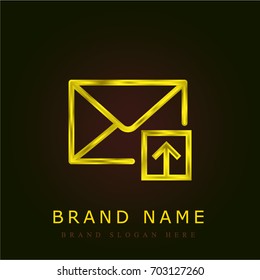Mail golden metallic logo
