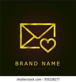Mail golden metallic logo