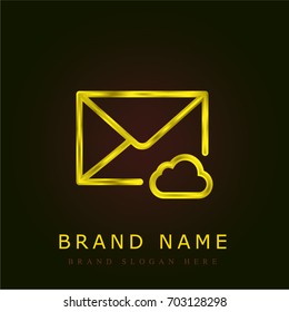 Mail golden metallic logo