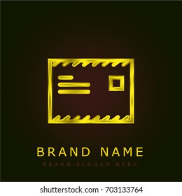 Mail golden metallic logo