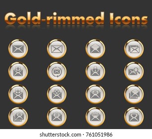 mail gold-rimmed icons for your creative ideas