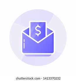 Mail gradient icon illustration. Business payment and finance