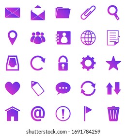 Mail gradient icons on white background, stock vector