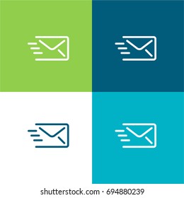 Mail green and blue material color minimal icon or logo design