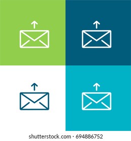 Mail green and blue material color minimal icon or logo design