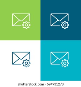 Mail green and blue material color minimal icon or logo design