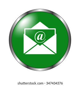 mail -  green  vector icon