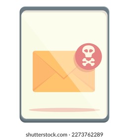 Mail hacker attack icon cartoon vector. Cyber fraud. Scam online