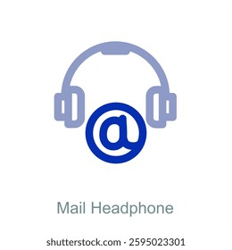 Mail Headphone and music icon concept