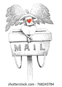 Mail heart angel