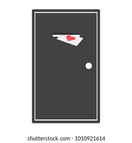 Mail heart door cartoon vector. free space for text. wallpaper. background.
