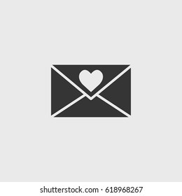 mail heart icon illustration vector symbol