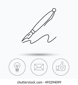 Mail, heart and lightbulb icons.