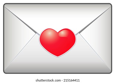 Mail with heart sticker vector
