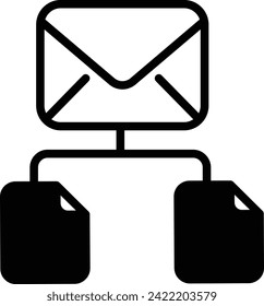 Mail Hierarchy solid glyph vector illustration