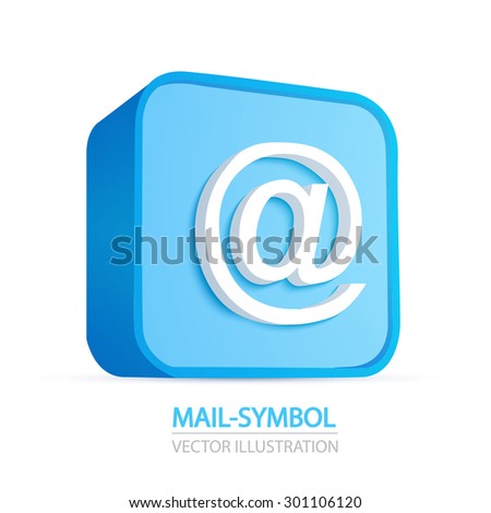 Mail icon. 3D design. Vector illustration