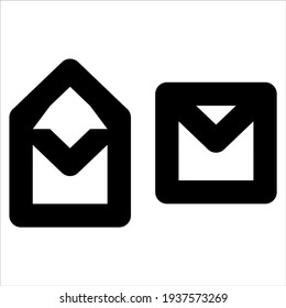 E-Mail-Symbol für Apps oder andere mit geöffneter und geschlossener E-Mail 