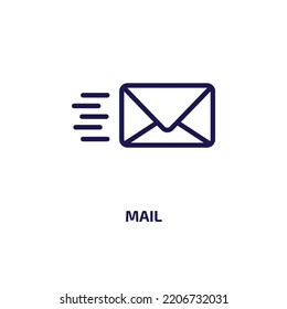 mail icon from artificial intellegence and future technology collection. Thin linear mail, communication, email outline icon isolated on white background. Line vector mail sign, symbol for web and 