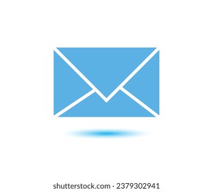 Mail icon in Basic straight flat style. Collection of vector symbol on white background. Vector illustration.