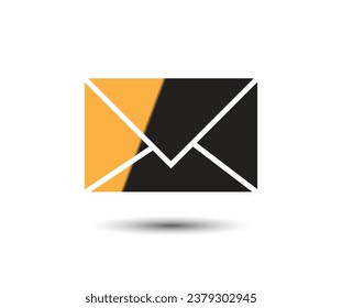 Mail icon in Basic straight flat style. Collection of vector symbol on white background. Vector illustration.