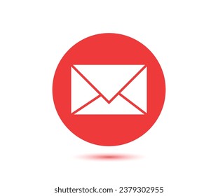 Mail icon in Basic straight flat style. Collection of vector symbol on white background. Vector illustration.