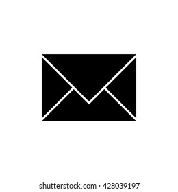 Mail icon. Black icon isolated on white background. Mail silhouette. Simple icon. Web site page and mobile app design vector element.