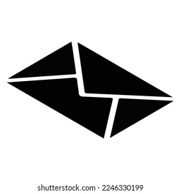 mail icon black isometric isolated on white background. Vector illustration
