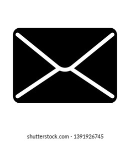 Mail Icon. Black Stencil Design. Vector Illustration.