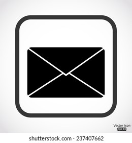 mail icon - black vector illustration